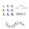 DAHI 800pcs White Acrylic Number 0~9 Round Beads for Threading