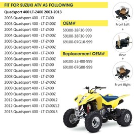 Front & Rear Brake Calipers for Suzuki LTZ400 Quadsport Z 400 2003 2004 2005 2006 2007 2008 2009 2010 2011 2012 2013