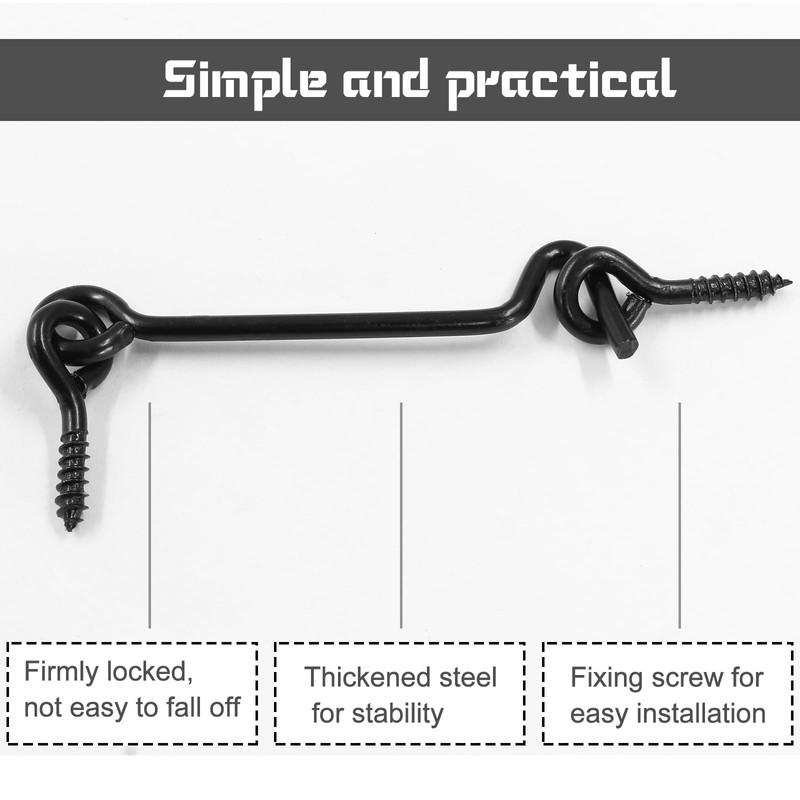 Uenhoy 5 Pcs Cabin Hook and Eye Latch 3 Inch