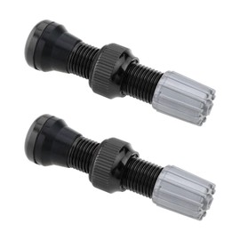 Micro Traders 2pcs 40mm Tubeless Air Valve Alloy Tyre Valve Round Base Small Size Valves for Road Bike Tubeless Valve Stem Black(with Caps)