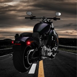 DREAMIZER 2pcs Chrome Bullet 15 LEDs Motorcycle Turn Signal Lights Front and Rear Indicator Lamps Compatible with Harley Honda Yamaha Cruiser Softail Sportster Street bike Chopper Bobber