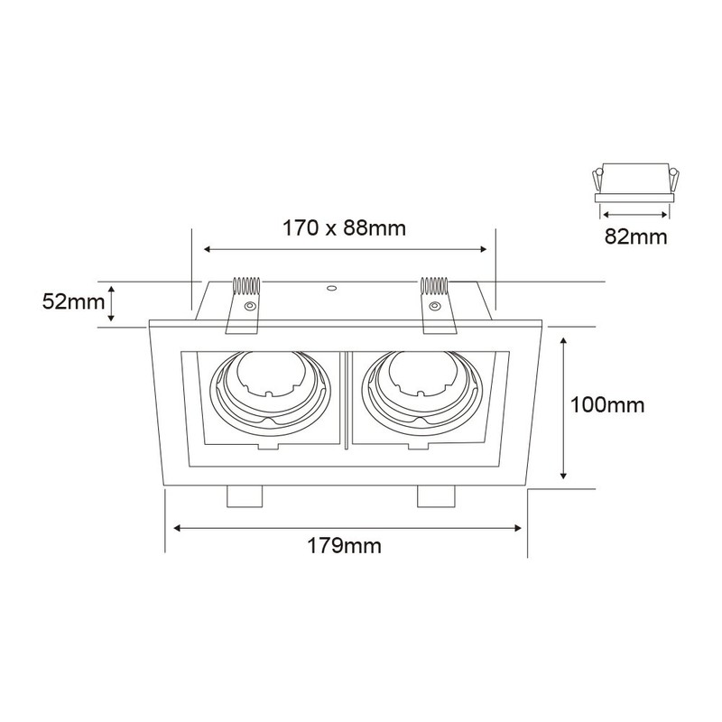 Tecnolite Lámpara Downlight Empotrable Dirigible, Potencia Máx. 120 W, 2