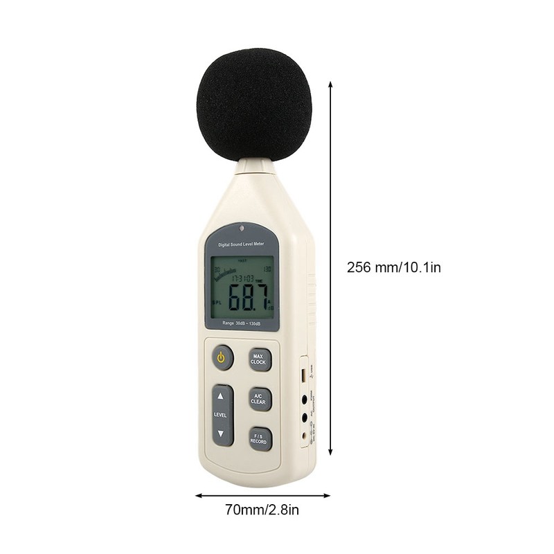 Handheld LCD Digital Sound Level Decibel Meter 30-130dBA Pressure Tester