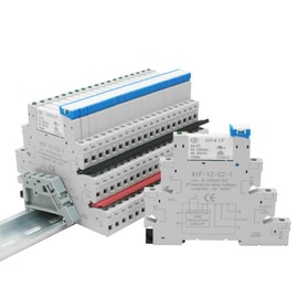 (20pcs) 24V Relay Din Rail;Silm;Signal Relay for PLC;24VDC and 24VAC Both;HF41F/24-ZS 5 Pin 1NO 1NC 6A SPDT with LED Indicator with Socket Base;Max 6A 250VAC;24 Coil dc/ac