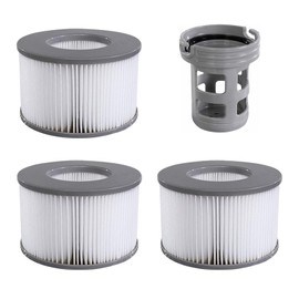 Denkmsd Filter Cartridges for MSpa Whirlpoal, Filter Accessories for MSpa Inflatable Pools, 3 Pieces Filter + Filter Holder Included, Retrofit Set Model up to 2019