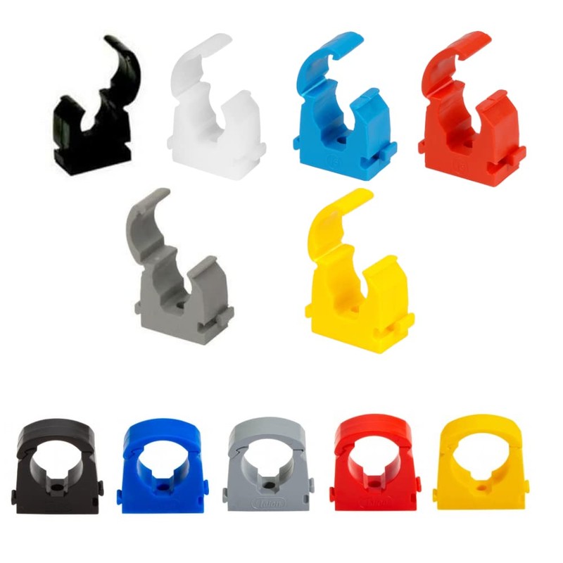 ROHANS Single 15mm HINGED Pipe Clips TS15 for PIPEWORK Black,