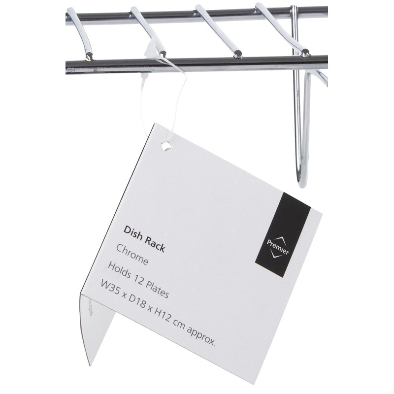 Premier Housewares 12 Plate Dish Drainer - Chrome