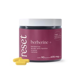 RESET WELLNESS | BERBERINE + BERBERINA, Ácido Alfa Lipoico, Cromo y Canela, 90 cápsulas 635 mg