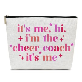 Cheer Coach Makeup Bag, Cosmetic Bag Travel Accessories Cheer Coach Gift, Cheerleading Appreciation Retirement Birthday Gifts For Women Cheerleader Teammates Cheer Team Coach Teacher Survival Kit