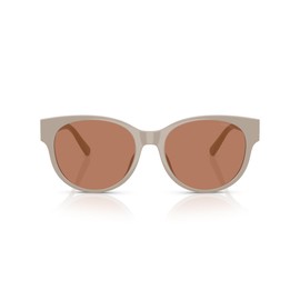 Coach Women's HC8430D Round Sunglasses, Khaki Solid/Brown Solid, 56 mm