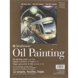 Strathmore (430-309) 400 Series Oil Painting Pad, 9" x 12", Natural White, 10 Sheets