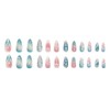 Press on Nails Short Almond,YIHONGYAN Gradient Fake Nails Press ons