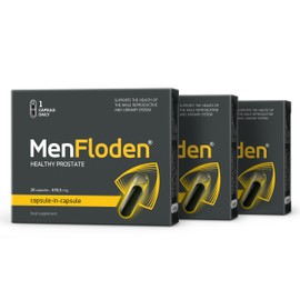 MenFloden – an Innovation for a Healthy Prostate. Powerful Liquid Formula with Triple Action. Cucurbita Pepo, Serenoa repens, Flowens®. 1 Capsule/Day. Laboratory Tested (Pack of 3)