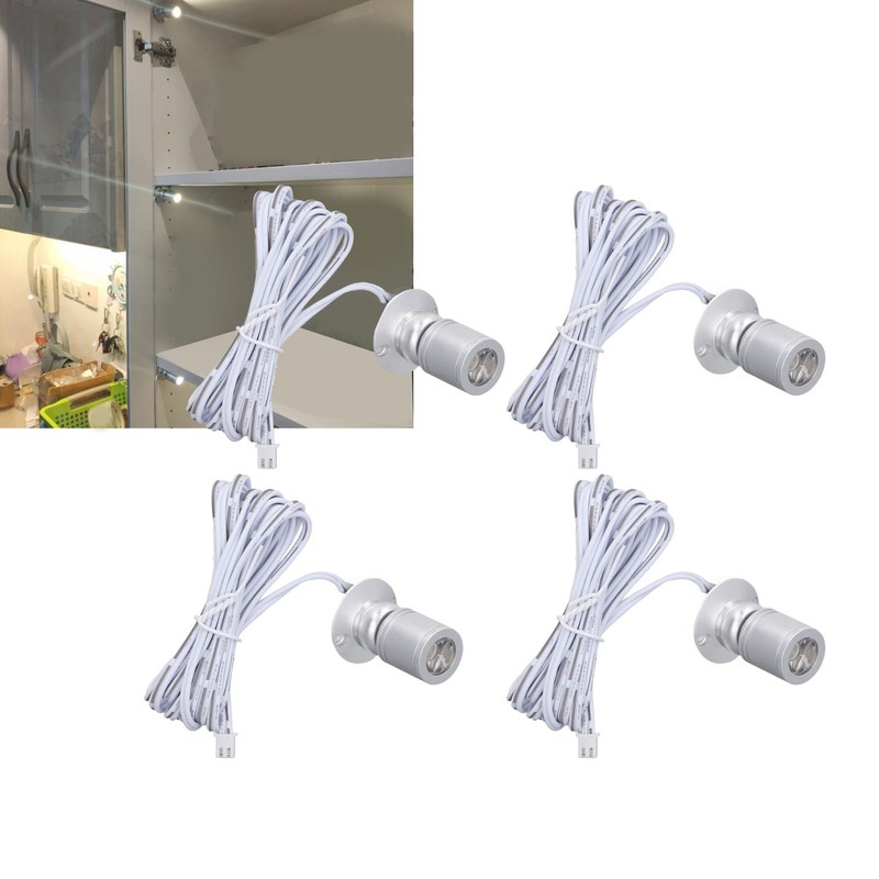 4pcs LED Display Spot Lights 5V Dimmable USB Mini Spotlight
