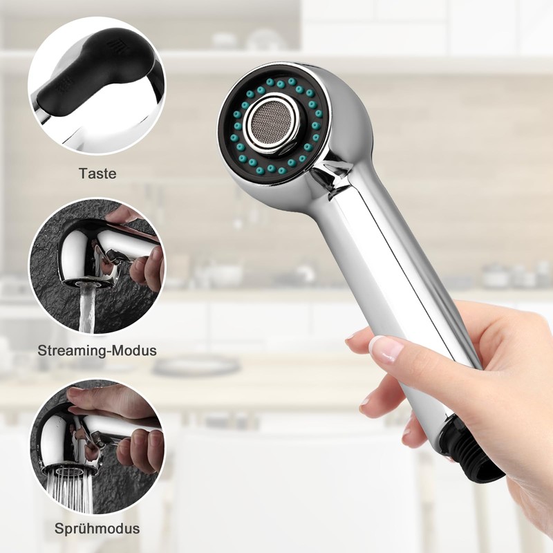 Dish Rinser Replacement Head with 2 Jet Types Hand Shower