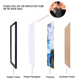 MENNTHUI 10x18 Black Picture Frame, Wall Mounting Horizontally or Vertically, Decoration for Photos, Paintings, Posters, Artwork