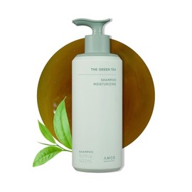 AMOS PROFESSIONAL El champú de té verde hidratante para el cabello adelgazante, champú coreano para cuero cabelludo seco l cuero cabelludo escamoso y con picazón, fortalecimiento del cabello, todo tipo de cabello, 16.9 onzas líquidas