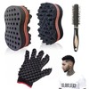 ARJDXDP 3 Set Haarbürste Schwamm, große Löcher Afro Curl Schwamm,