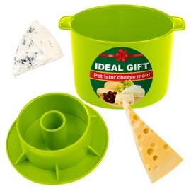 Cheese Mold for Cheese Making Cheese with Follower 1/2 gal Green - Cheesemaking Supplies - Cheese Form Mold - Cheese Making Basket - Molde Para Queso Casero - Cheese Press Mold - Maker Mold Cheese