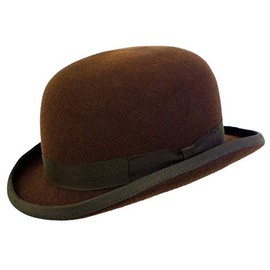 DH Wool Bowler Hat Hard Top Round Felt Hat With Satin Lining