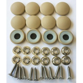 Set of 12 Dura Snap Upholstery Buttons Parchment Vinyl (#36-7/8" Diameter)