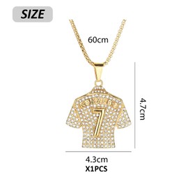 1 Piece Of No. 7 Jersey Necklace, Jersey Pendant Necklace, Diamond No. 7 Necklace, Hip-Hop Collarbone Chain, Fashionable And Versatile Jewelry, Gift For Ball Game Lovers