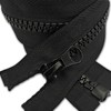 Black Chunky Zip Open-End Fastener Single Slider One Way Resin