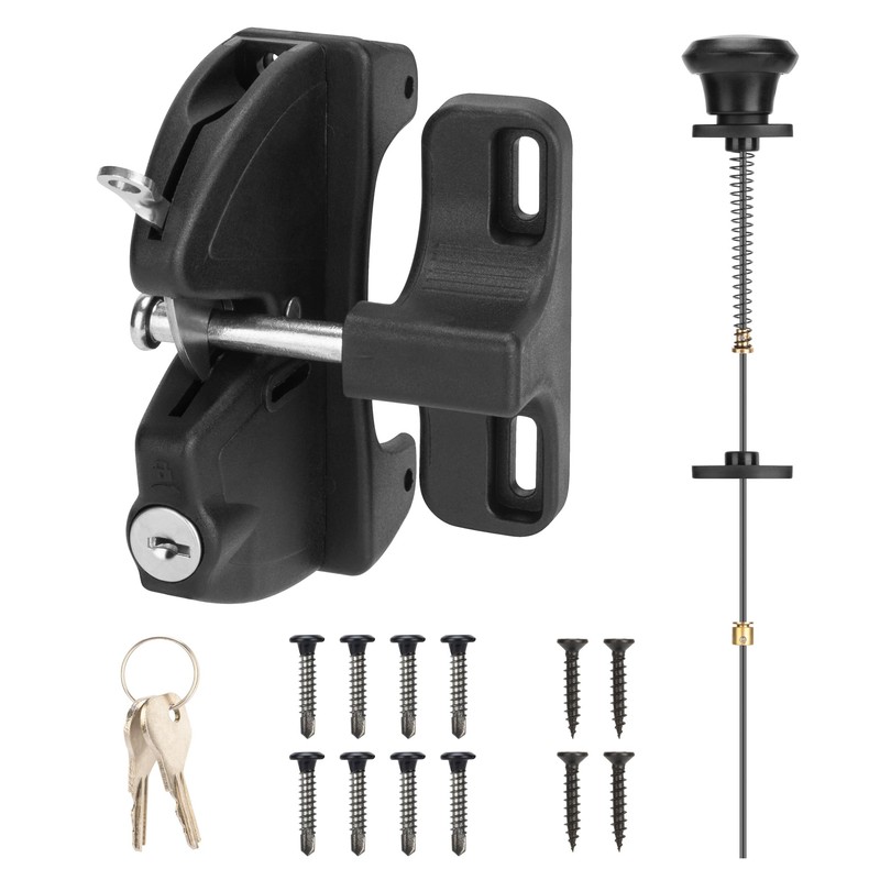 Key Lockable 2 Way Gate Latch with Spring Loaded Pull