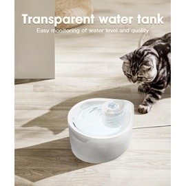 Water Fountain with 2.5L Capacity, Triple Filtration, Whisper-Quiet, Transparent Water Tank, Easy-to-Clean Automatic Pet Water Dispenser