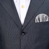 DonDon Men's Pocket Square Pre-folded for the Perfect Fit, Silver