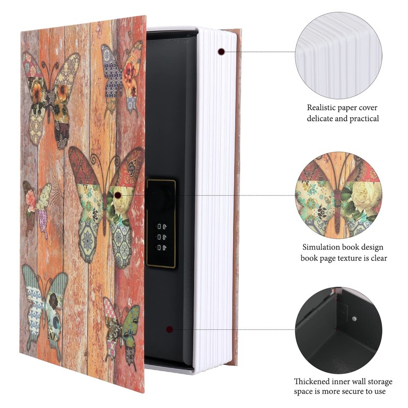 Foreverup Book Safe with Combination Lock, Book Safe, 24 x