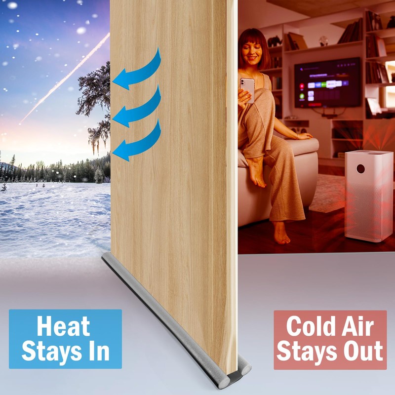 Under Door Draft Blocker Black Door Draft Stopper 36" Noise