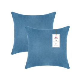 A1HC New Set of 2 Luxurious Fine Soft Velvet Throw Pillow Covers Only, for Sofa, Bed, Vibrant Colors and Hidden YKK Zipper. Enhance Your Living Space with Decorative Pillow 20"x20", Navy Blue
