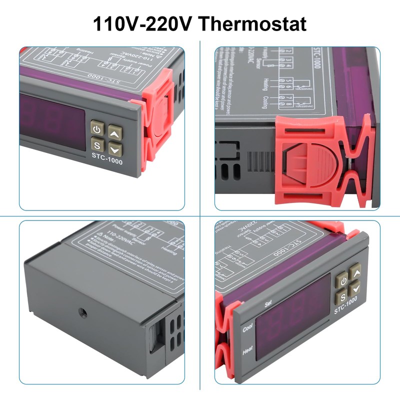 AYWHP 2 PCS 110V-220V Thermostat Fahrenheit/Celsius Digital Temperature Controller Thermostat