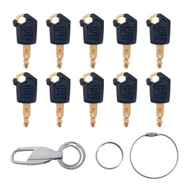 5P8500 Cat Key Heavy Equipment Keys Set with Keychain Compatible with Caterpillar Excavators, Bulldozers, Loaders Heavy Duty Replacement Machine Keys 10 PCS