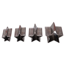 4 Pcs Leather Cutting Dies, Star Shape Alloy Steel Hollow Cutter Punch Tool with Storage Box for Cutting Leather EVA Fiber Board Clay