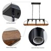 WUZUPS 5-Light Metal Chandelier Imitation Wood Grain Linear Pendant Ceiling