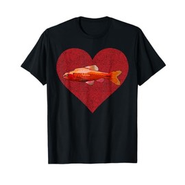 Cherry Barb Valentines Day Fish Love Fingerprint T-Shirt