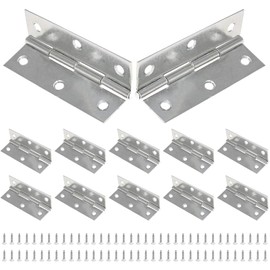 Piutouyar 12 Pack Butt Hinge 2.5 Inch Mini Hinges 304 Stainless Steel Hinges Small Cabinet Hinges Folding Craft Hinges with Mounting Screws for Boxes Gate Drawer