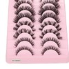 Set de 10 pestañas postizas hechas a mano con curvatura