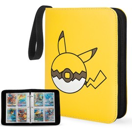 Yinke Case Binder Holder,Game Cards, PM TCG Card, Holds Up to 400 Cards with 50 Premium 4-Pocket Page, Hard Organizer Carry Cover Storage Bag, 24.0cm x 19.0cm x 4.4cm (WQ-123)