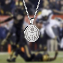 Zuremid Sports Athletes Necklace with Inspiring Bible Verse I CAN DO All Things, Basketball Football Soccer Volleyball Pendant for Coach Men Women Teen Birthday Christ Baptist Gift