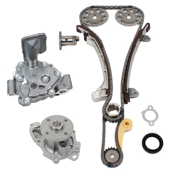 CNS Timing Chain Kit, Water Pump Set, and Oil Pump Set Compatible with 01-10 TOYOTA/SCION 2.4L (2362cc) DOHC L4 16V Engine Code"2AZFE"