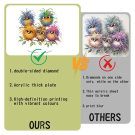 Gemdoit Diamond Painting Table Decoration Printed on Both Sides Diamond Painting Birds with Frame Diamond Painting Pictures Animals Birds Crafts Children Adults