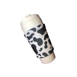 Cow Cup Sleeve, Cow Print Neoprene Cup Sleeve, Cow Print Coffee Cup Sleeve, Cup Sleeves for Cold Drinks Reusable Cow Print, Iced Coffee Cup Sleeves Reusable (With Cup)