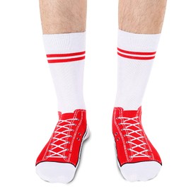HAPPYPOP Funny Socks That Look Like Shoe for Teen - Sneaker Socks Novelty Crew Socks for Men, Gifts for Him Dad