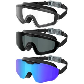 CIFOYA Swim Goggles Swimming Adult : Anti Fog No Leakage UV400 Wide View for Men Women Youth 3 Pack
