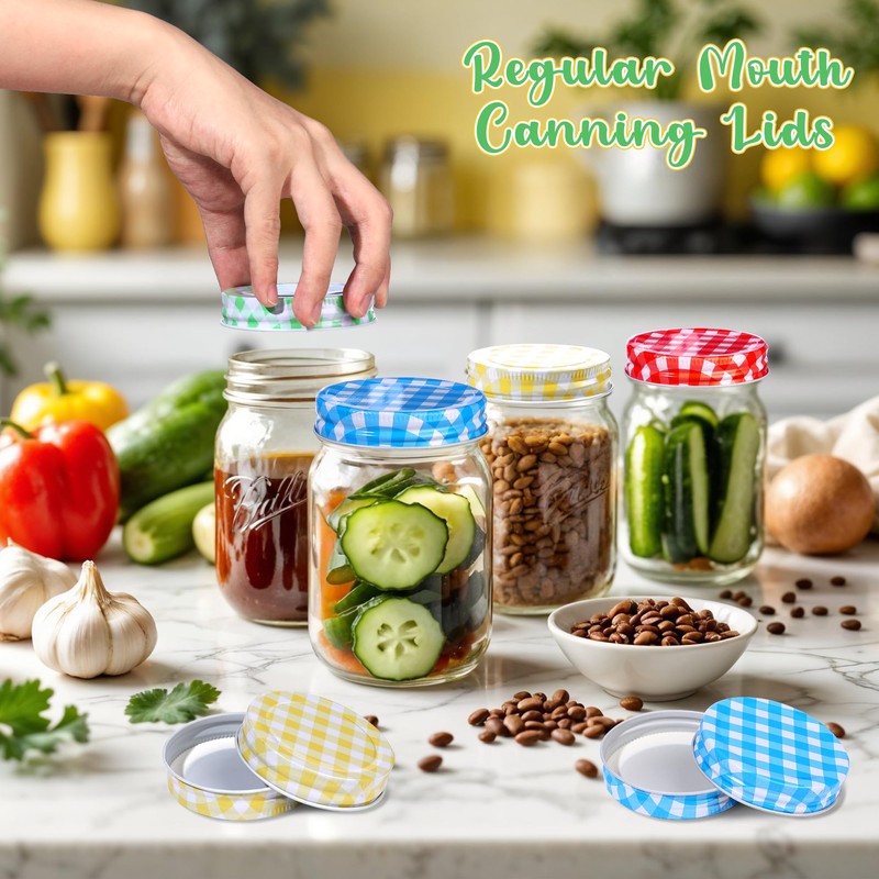 Glavatrix Stainless Steel MASON JAR Lids,16 Pack Regular Mouth Mason