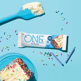 ONE Protein Bars, Birthday Cake, Gluten Free with 20g Protein and 1g Sugar, Pantry Staples, 2.12 oz (12 Count)