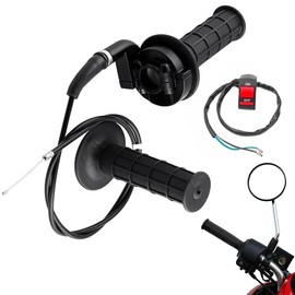 mizikuu Throttle Grip Cable Set, 22 mm Twist Grip Cable Assembly, Throttle Bar, Throttle, Throttle Throttle Throttle Cable, Kill On Off Switch for 50cc 90cc 110cc 125cc 140cc 150cc 200cc 250cc Pitbike